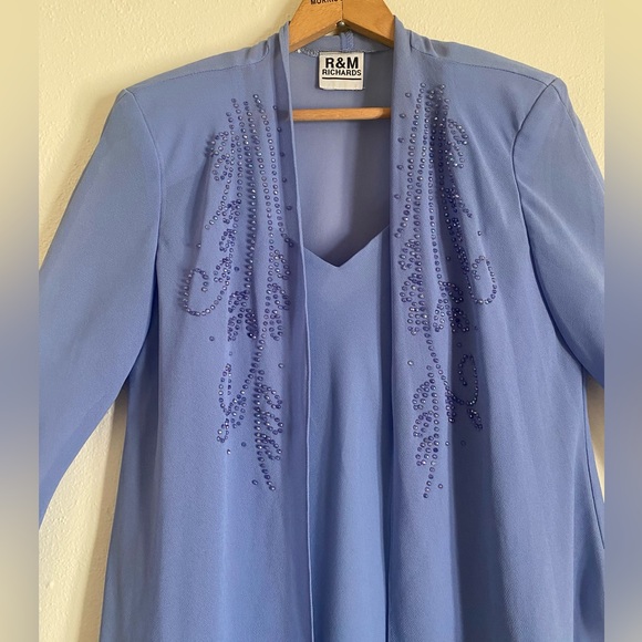 R&M Richards Purple Beaded 2-Piece Maxi Dress with Blazer - Picture 5 of 7